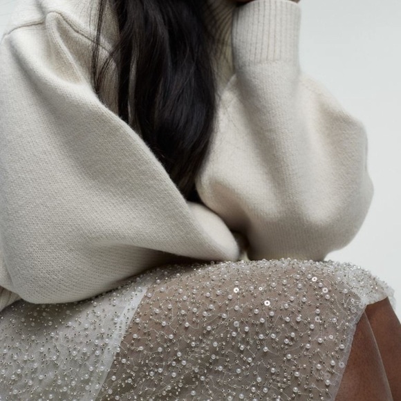 Bead embellished skirt sequin sheer tulle - Picture 3 of 7